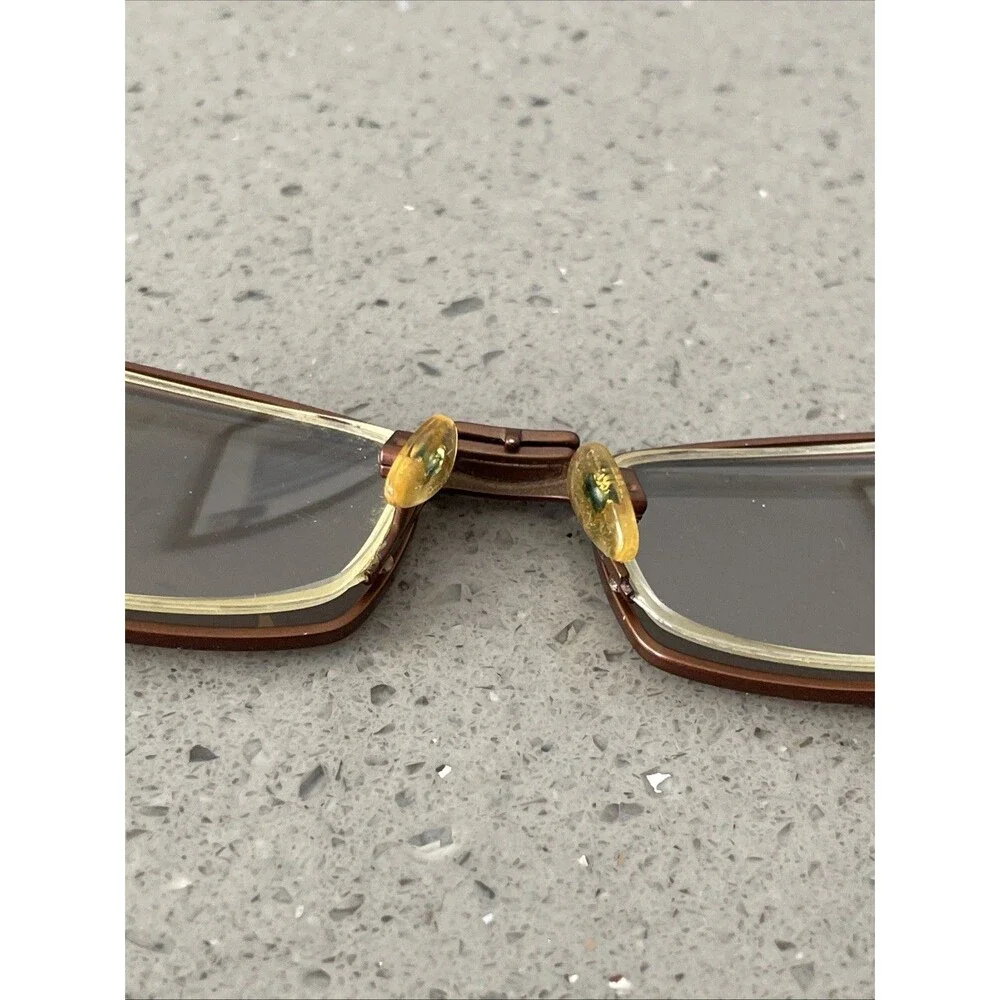 EASYCLIP MOD O1049 BROWN GREEN EYEGLASSES FRAMES ONLY 48-17-140 10 Sunglasses